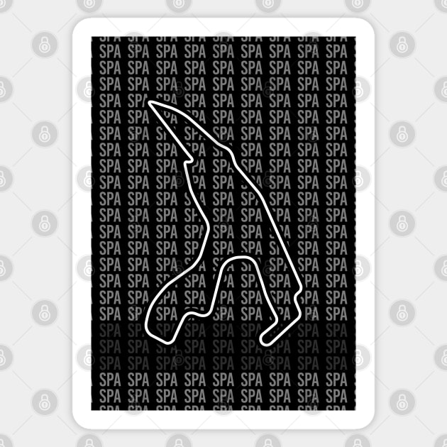 Spa - F1 Circuit - Black and White Sticker by GreazyL